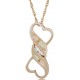 Genuine Diamond Double Heart Pendant - by Mt Rushmore